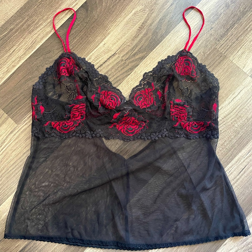 Vintage Victoria secret camisole mesh/lace Large